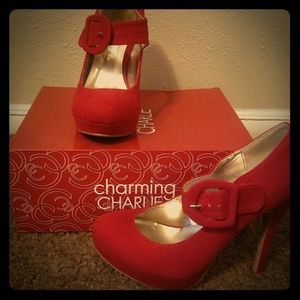 Red Charming Charlie Heels